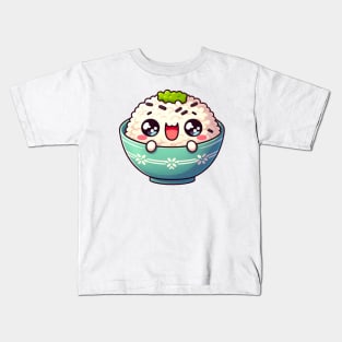 Adorable Rice Bowl Delight Kids T-Shirt